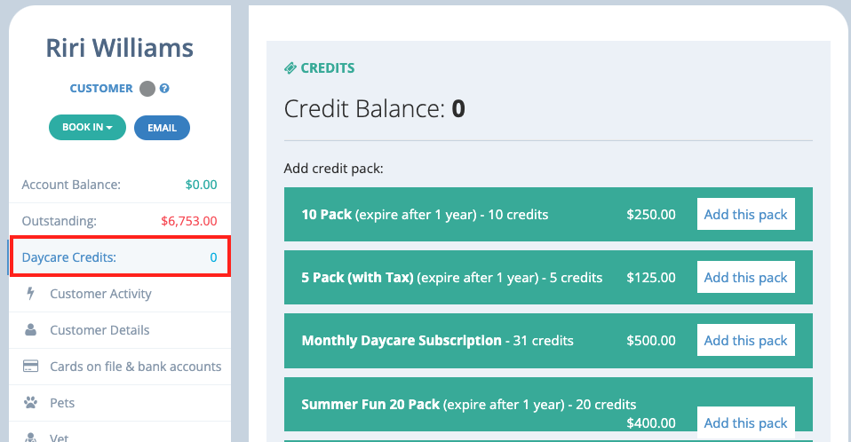 Rev Pets Daycare Credits
