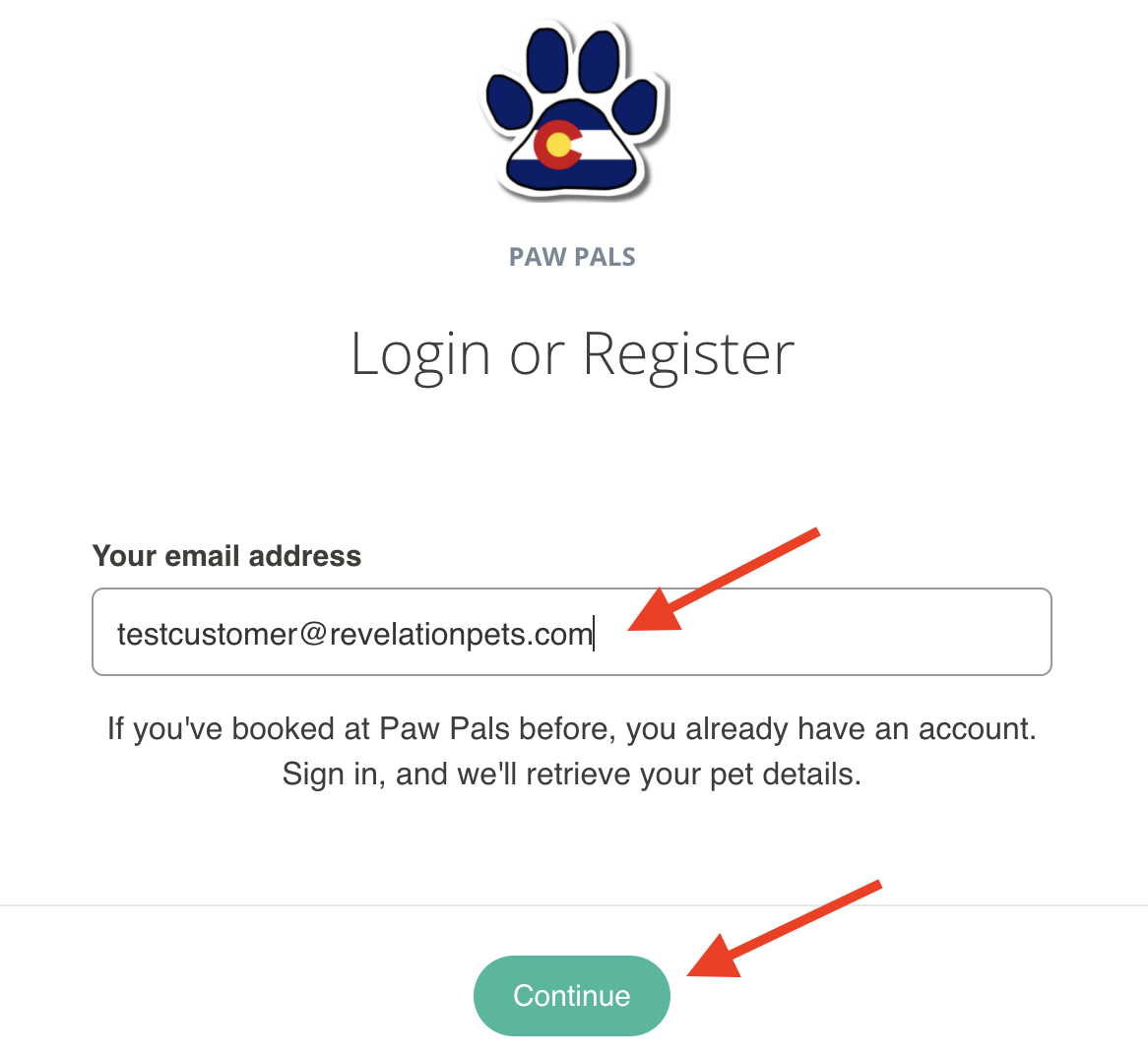 Email registration step