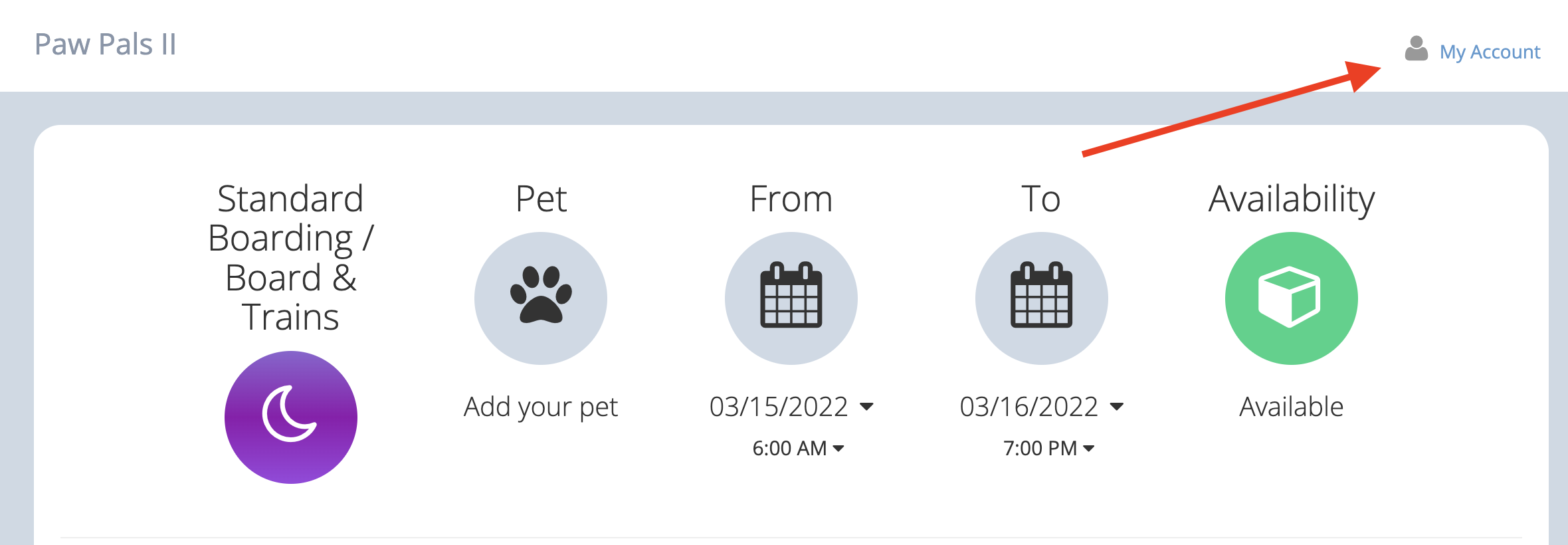 My Account navigation