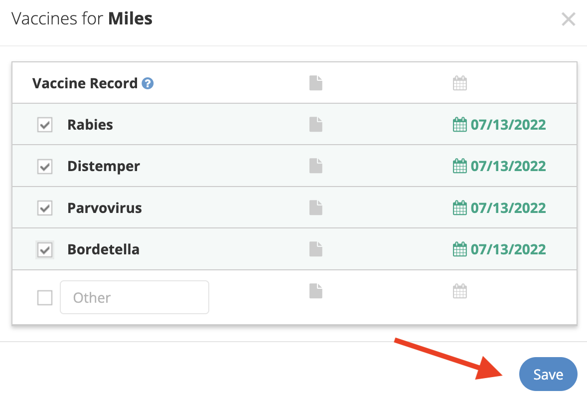 Vaccination upload process